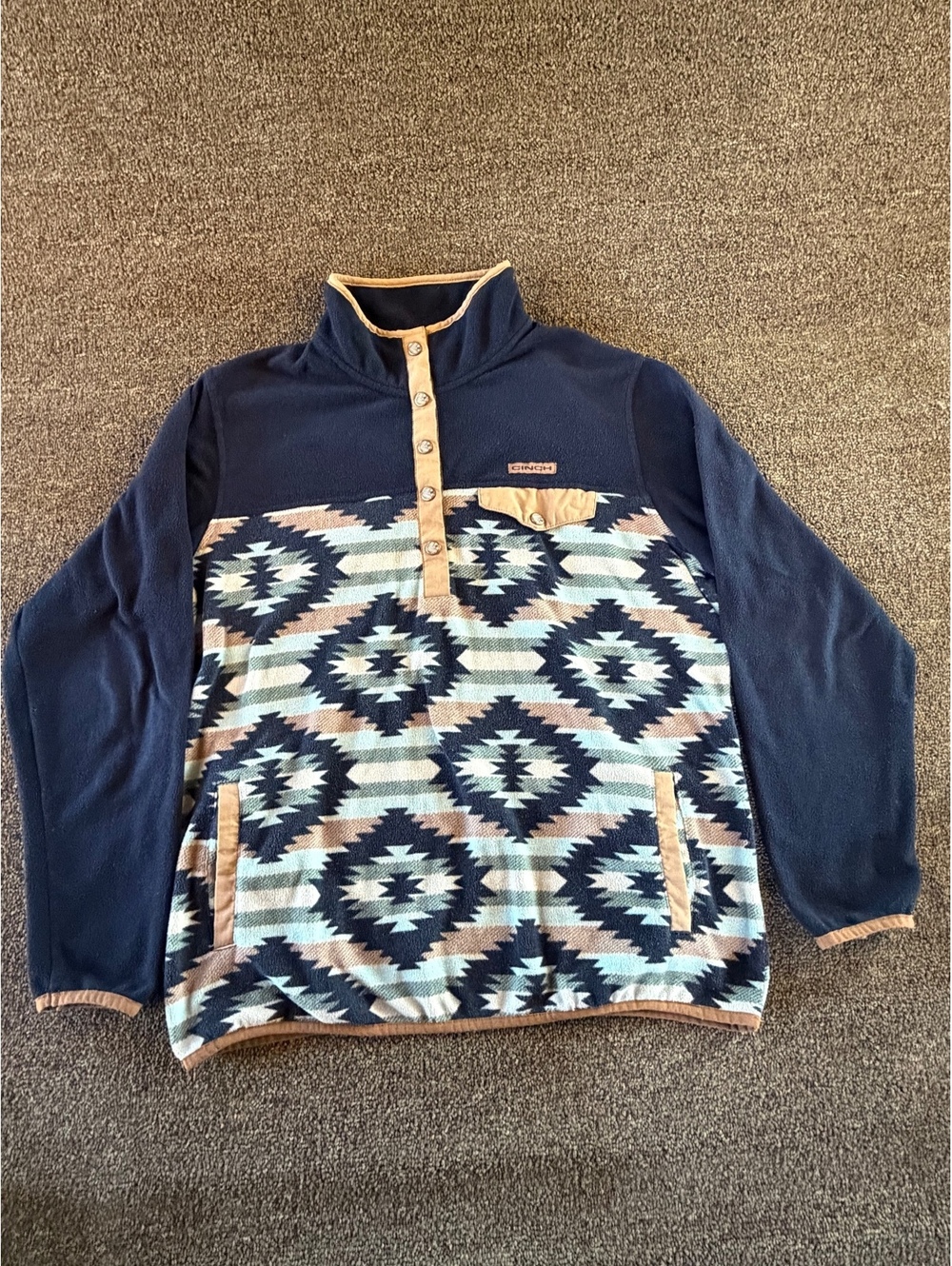 Cinch Men's Large Aztec Fleece Snap Pullover Western